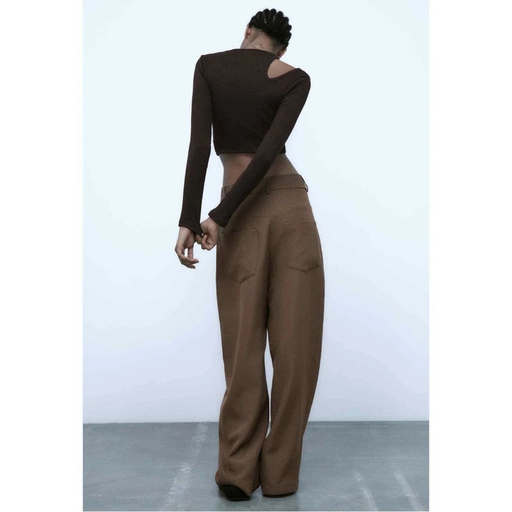 Zara Ribbed Long Sleeve Crop Top - Picture 3 of 13